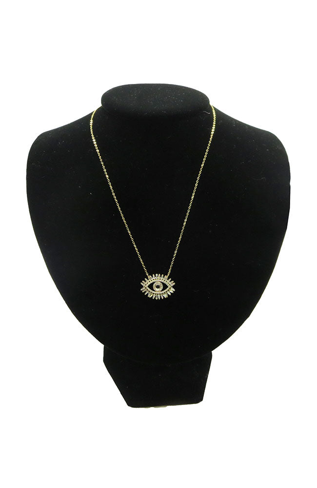 Gold Crystal Eye Necklace