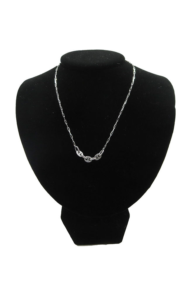 Sil. Link Tab Necklace