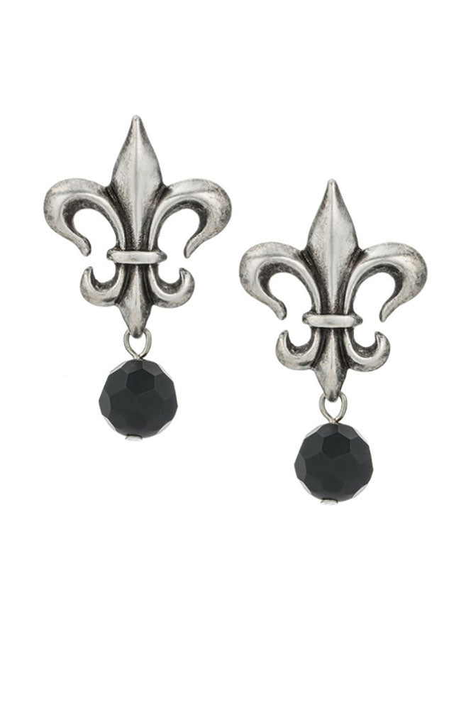 Silver Studs with Onyx Dangles
