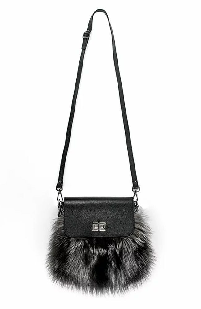 Leather Fox Trim Handbag