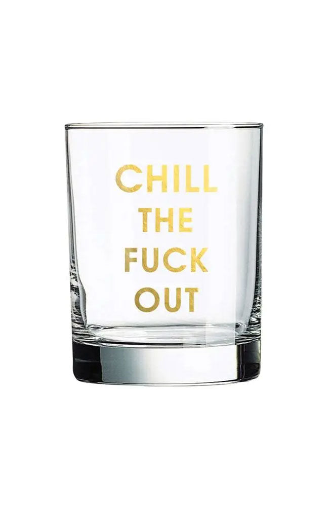Chill the F Out Golf Foil Rocks Glass