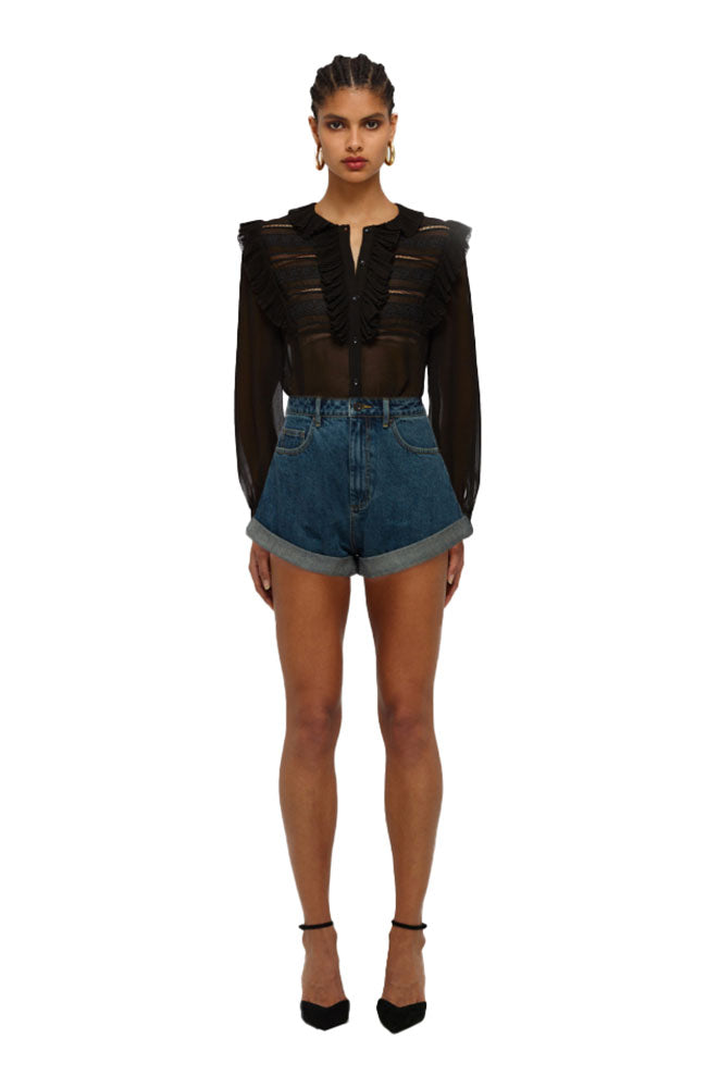 Black Chiffon Blouse