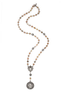 35" Sunrise Mix Bayonne Medallion Necklace