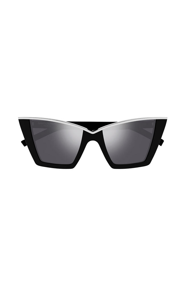 YSL Cat Eye Sunglasses Silver Black