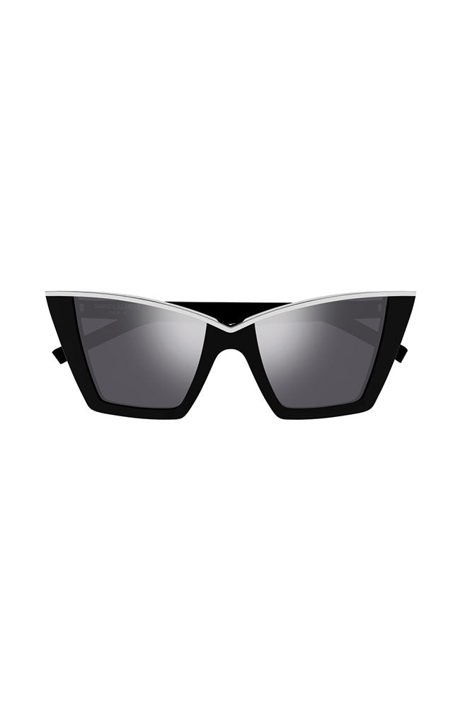 YSL Cateye Chic Black Sunglasses with Silver Branding Saint Laurent SL M103 002 Black Silver Dark Grey Sunglasses  main image 3