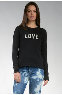 Love Print Crew Neck Top