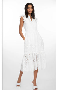 Yvette Embroidered Ruffle Maxi Dress