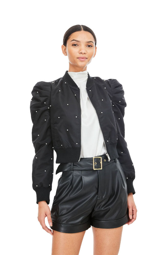 Pia Pearl Cropped Bomber