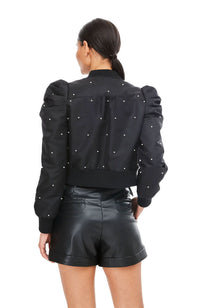 Pia Pearl Cropped Bomber