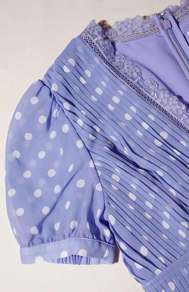 Polka Print Chiffon Mini Dress