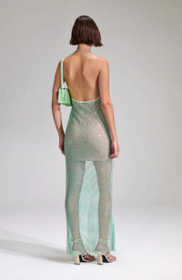 Hotfix Fishnet Cowl Maxi Dress