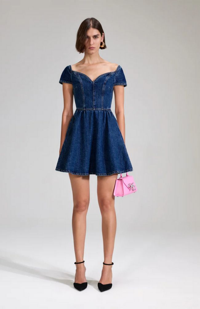 Denim Sweetheart Mini Dress
