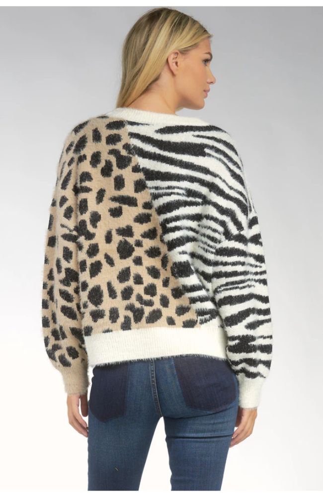 Crew Neck Animal Sweater