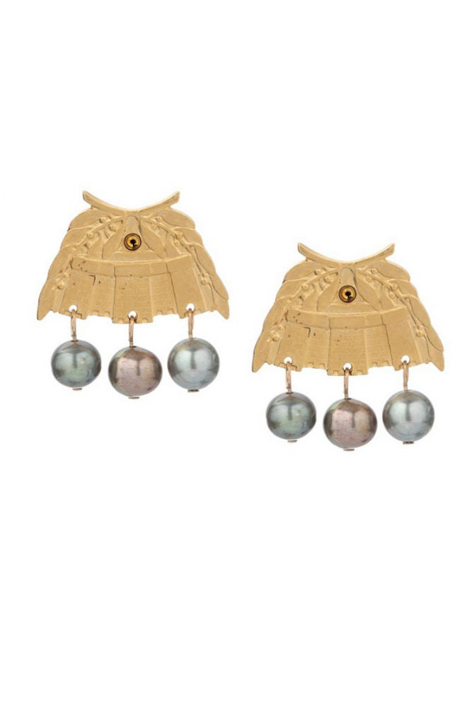 24k Clad Chateau Pearl Studs
