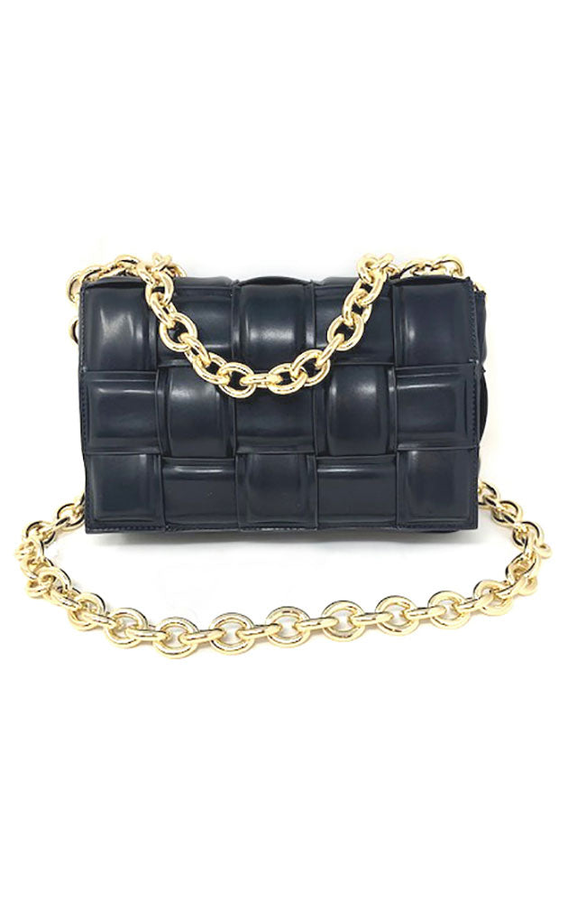 Basketweave Clutch with Chain