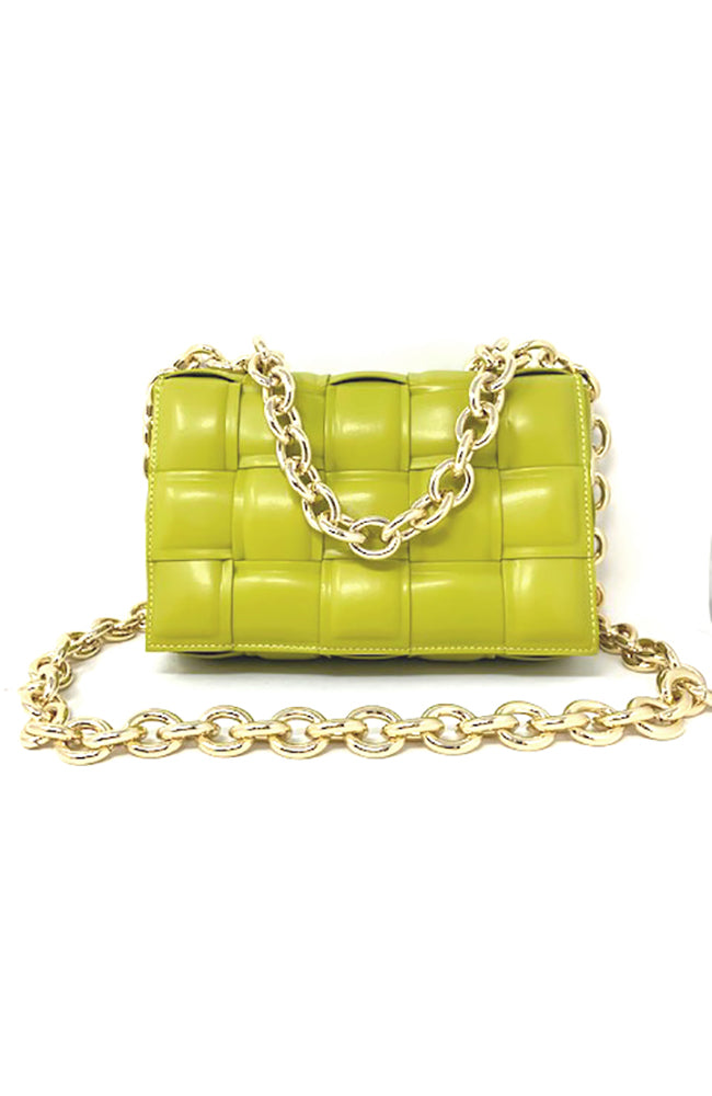 Tufted Clutch Bag in Lime