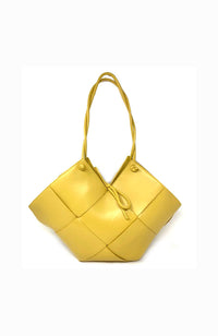 Large Quilted Yellow Handbag