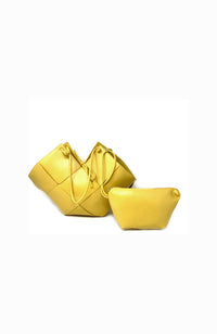 Large Quilted Yellow Handbag