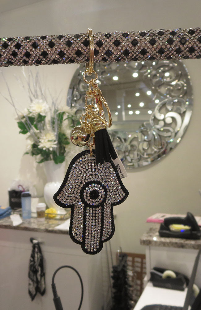 Black Hamsa Keychain