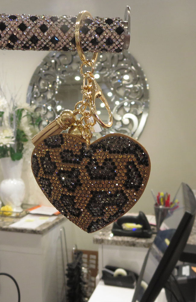 Leopard Heart Keychain