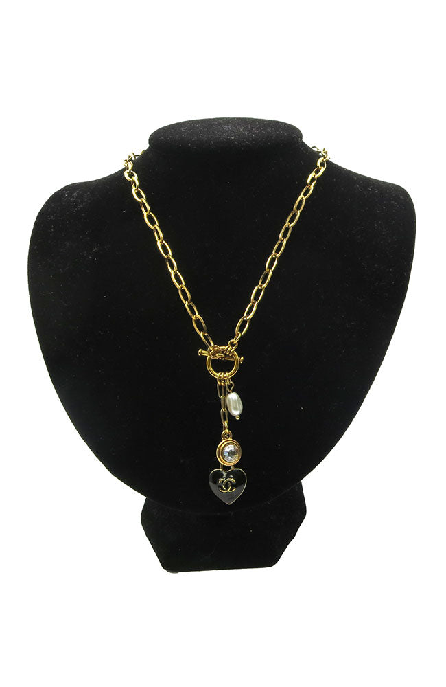 Gold PPC Heart Charm Black