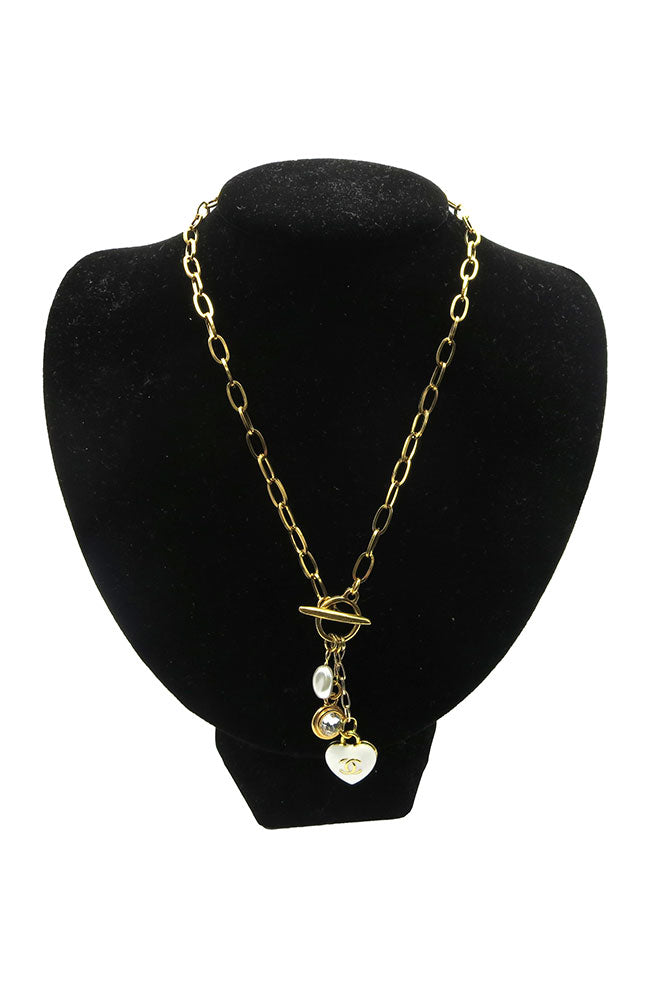 Gold PPC Heart Charm White