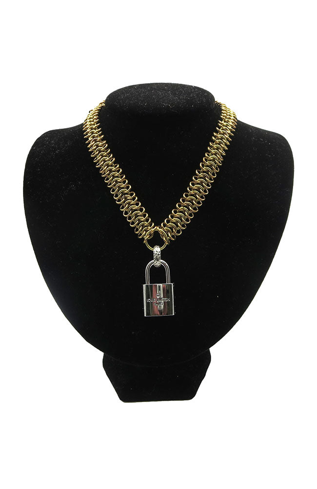 Filligree Rope Gold Chain Silver Lock