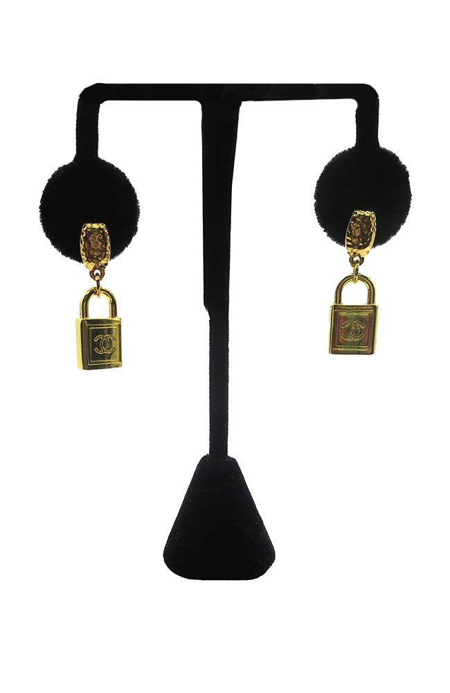 Gold Earring with Gold Lock