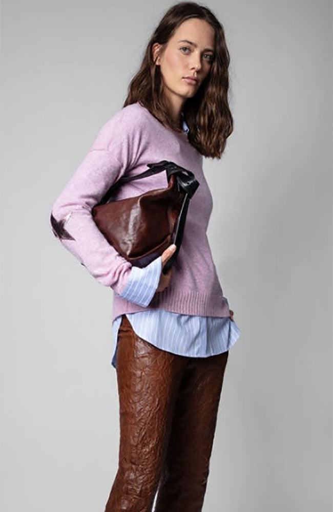 Cici Star Patch Crew Neck Sweater