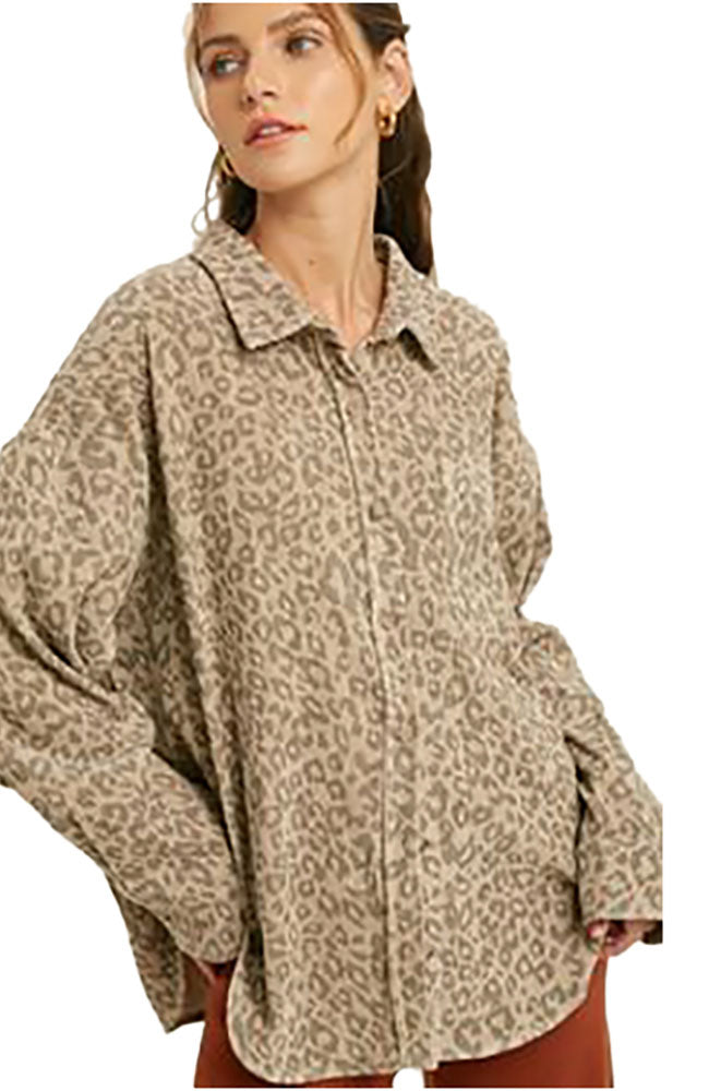 Leopard Corduroy Shirt
