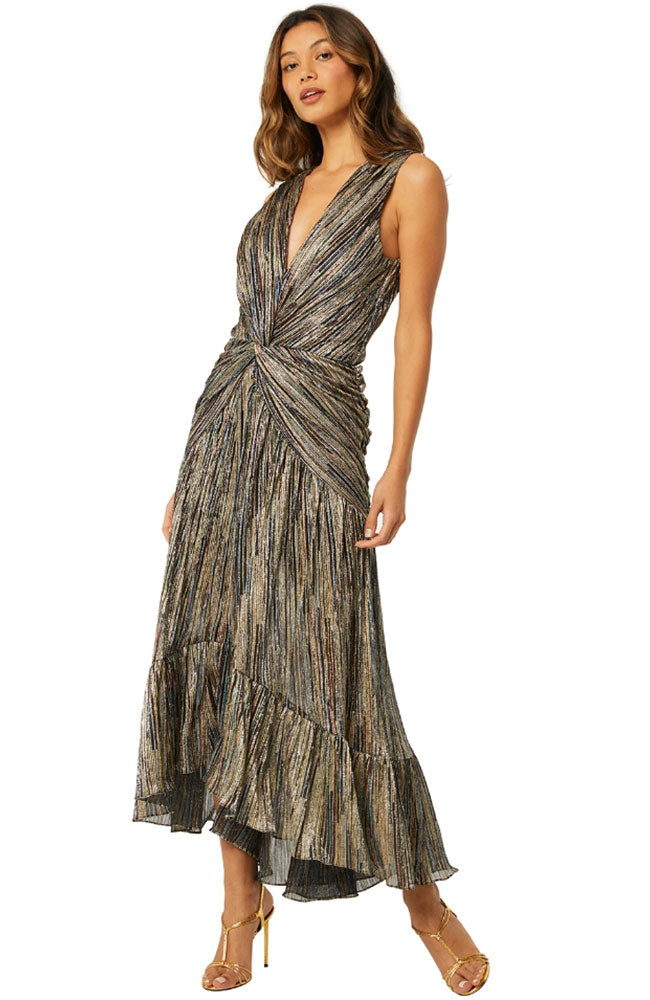 Ava Metallic Stripe Dress