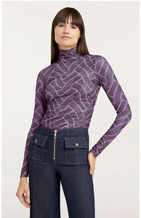 Fishnet Shirred Turtleneck