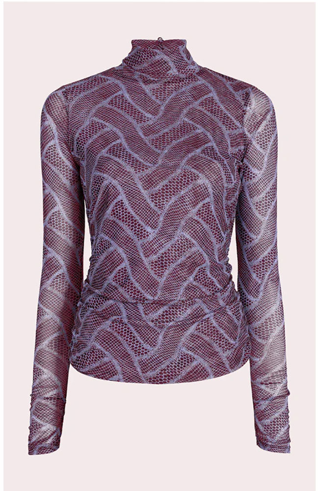 Fishnet Shirred Turtleneck