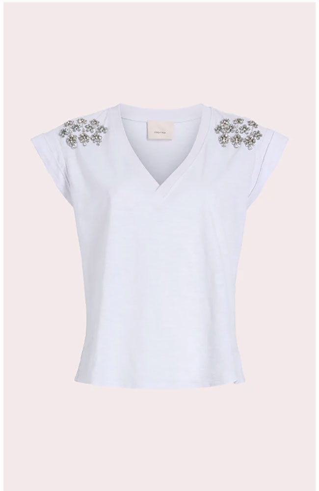 V Neck Embellished Bella Tee